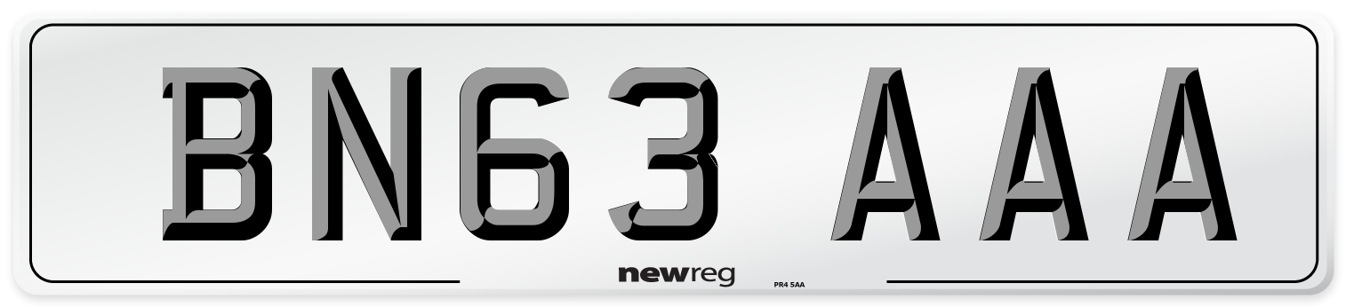 BN63 AAA Number Plate from New Reg